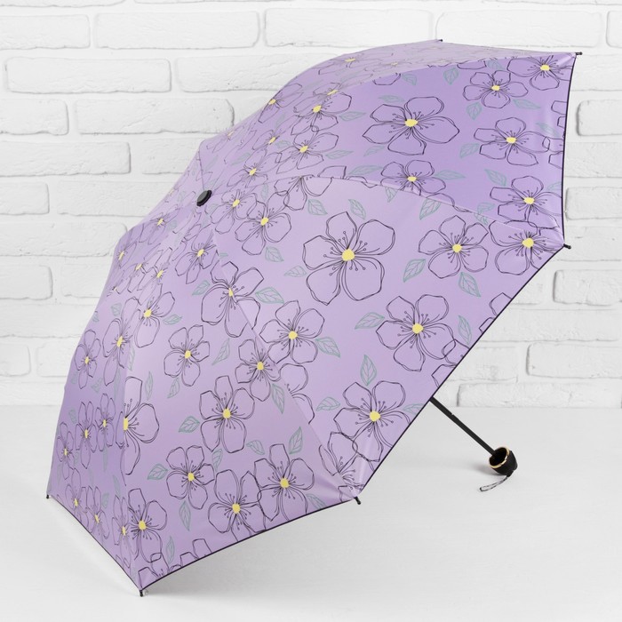 Зонт механический "Анютины глазки", R=55см, цвет фиолетовый