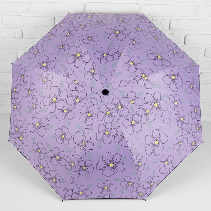 Зонт механический "Анютины глазки", R=55см, цвет фиолетовый