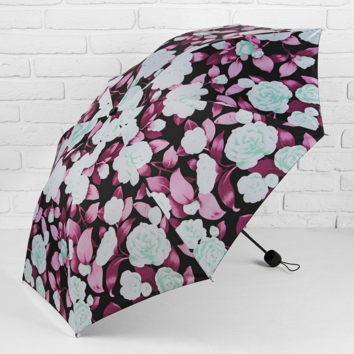 Зонт механический "Пионы", R=55см, цвет фиолетовый