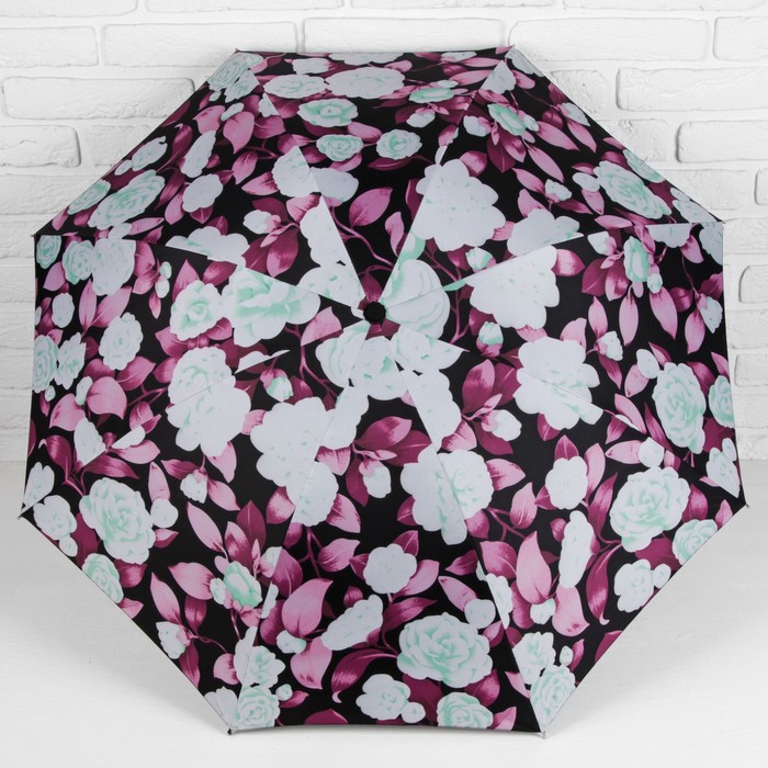 Зонт механический "Пионы", R=55см, цвет фиолетовый