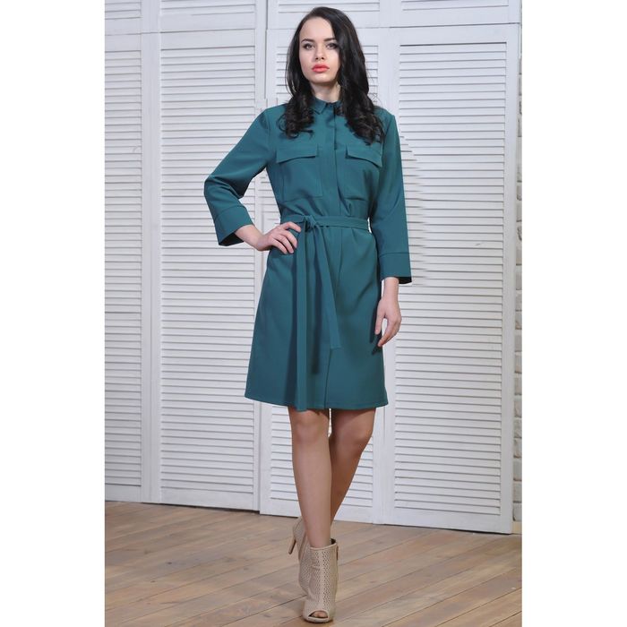 Платье женское 5860, размер 46, рост 164 см, цвет зеленый
