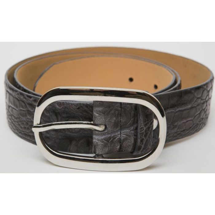 Ремень женский, 4х110х0,3 см, пряжка серебро, цвет тёмно-серый