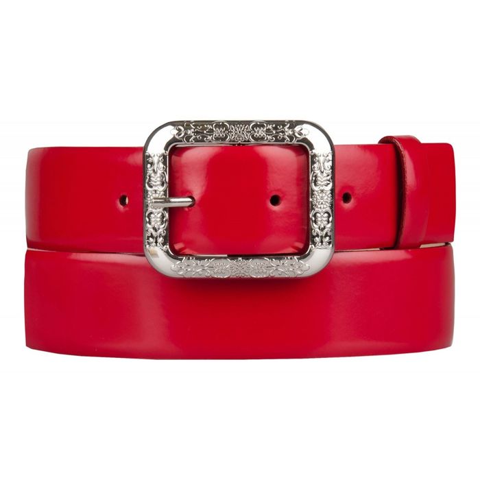 Ремень женский, 4х90х0,3 см, пряжка серебро, цвет красный