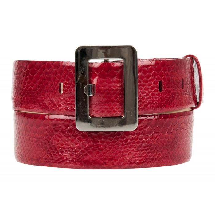 Ремень женский, 4,5х110х0,3 см, пряжка серебро, цвет красный