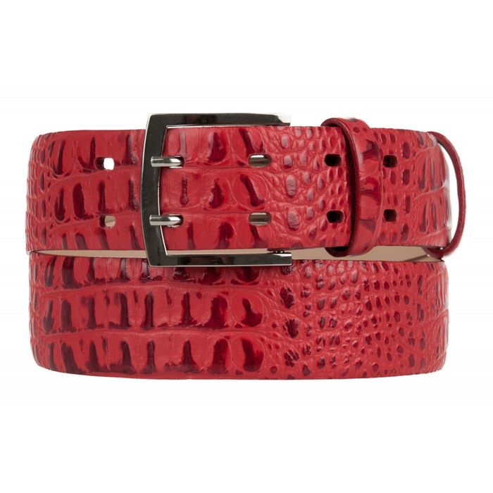 Ремень женский, 4,5х110х0,3 см, пряжка серебро, цвет алый