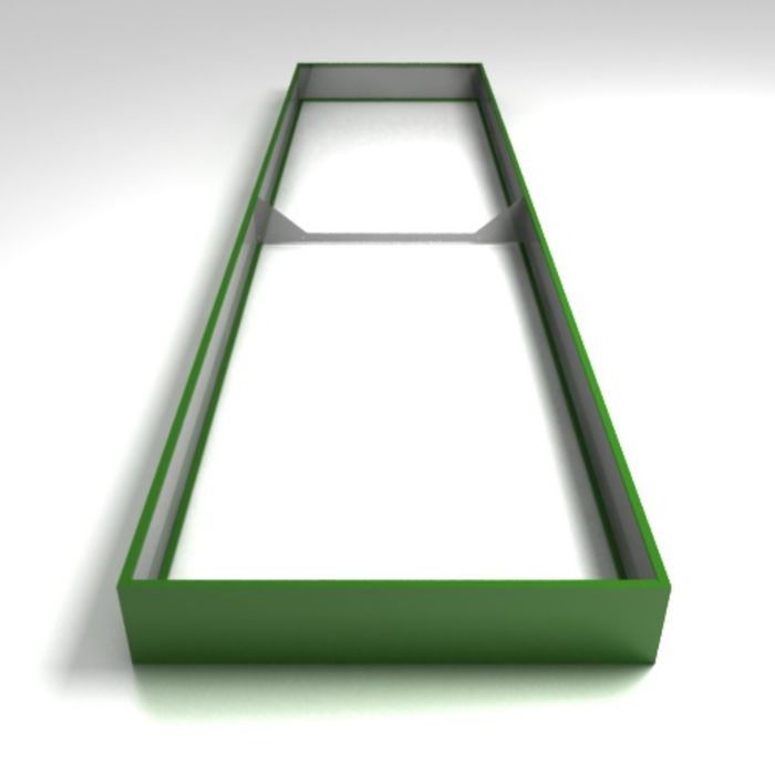 Грядка оцинкованная, 390 × 100 × 17 см, набор 2 шт, зелёная