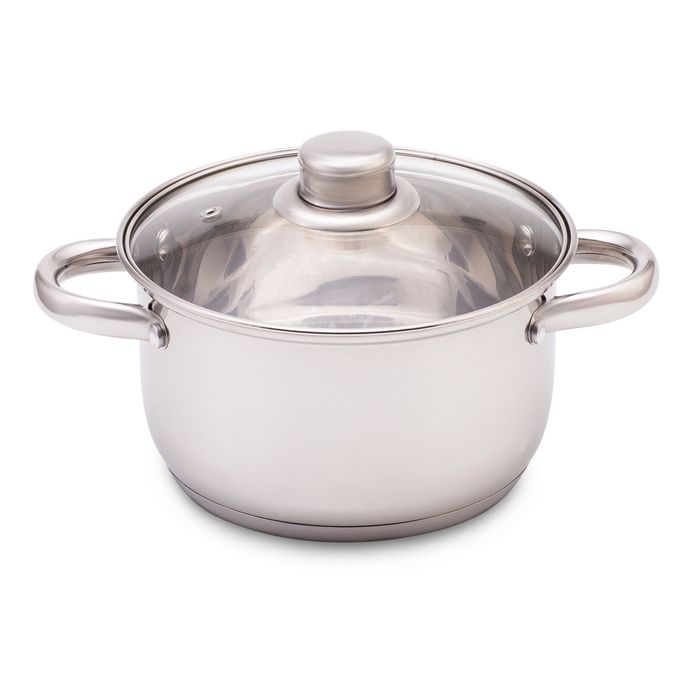 Кастрюля из нержавеющей стали 2,6 л "VITA" со стеклянной крышкой
