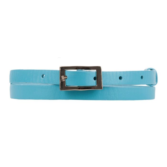 Ремень женский, 1,5х110х0,3 см, пряжка серебро, цвет голубой
