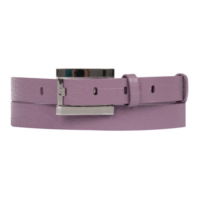 Ремень женский, 2,5х110х0,3 см, пряжка серебро, цвет сиреневый