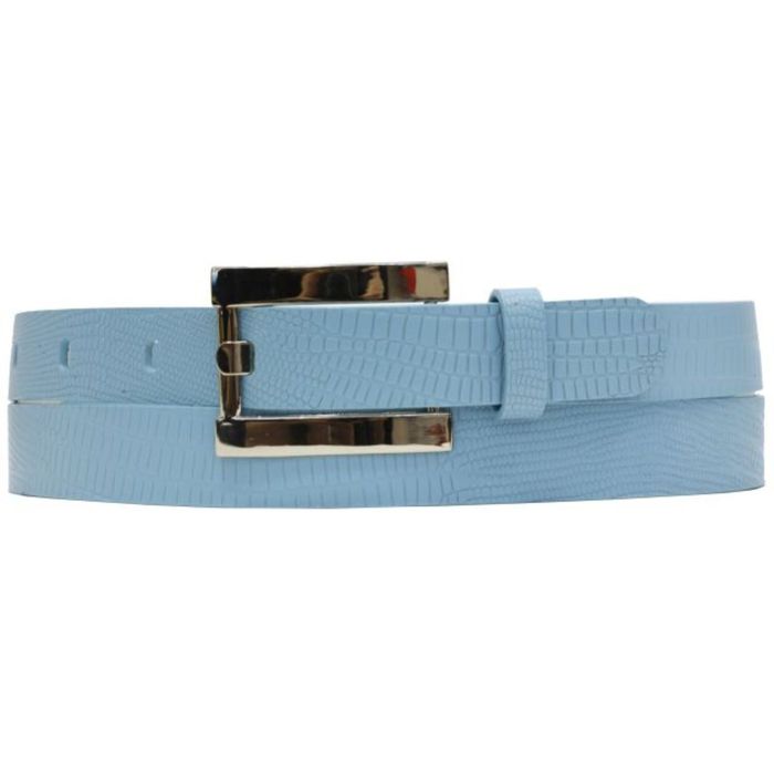 Ремень женский, 2,5х110х0,3 см, пряжка серебро, цвет голубой