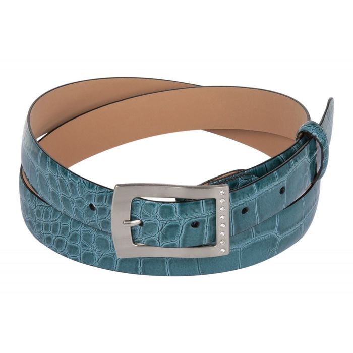 Ремень женский, 3х110х0,3 см, пряжка серебро, цвет морская волна