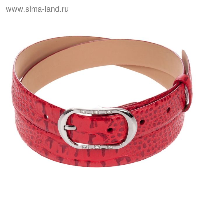 

Ремень женский, 3х110х0,3 см, пряжка серебро, цвет алый