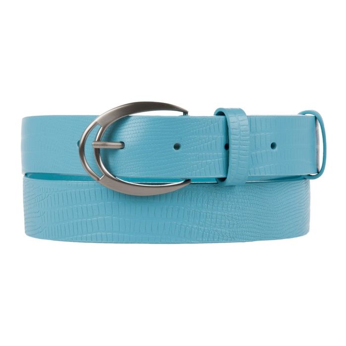 Ремень женский, 3,5х110х0,3 см, пряжка металл, цвет голубой
