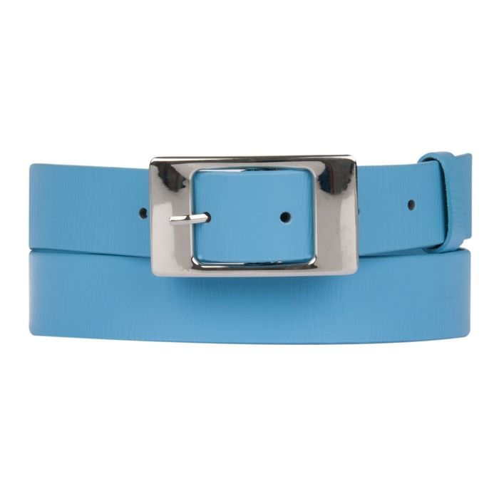 Ремень женский, 3,5х90х0,3 см, пряжка серебро, цвет голубой