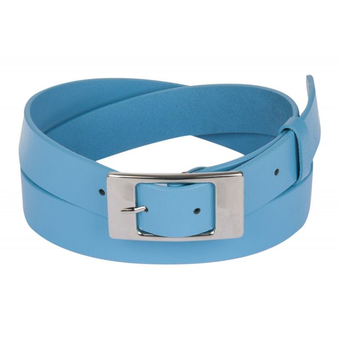 Ремень женский, 3,5х110х0,3 см, пряжка серебро, цвет голубой