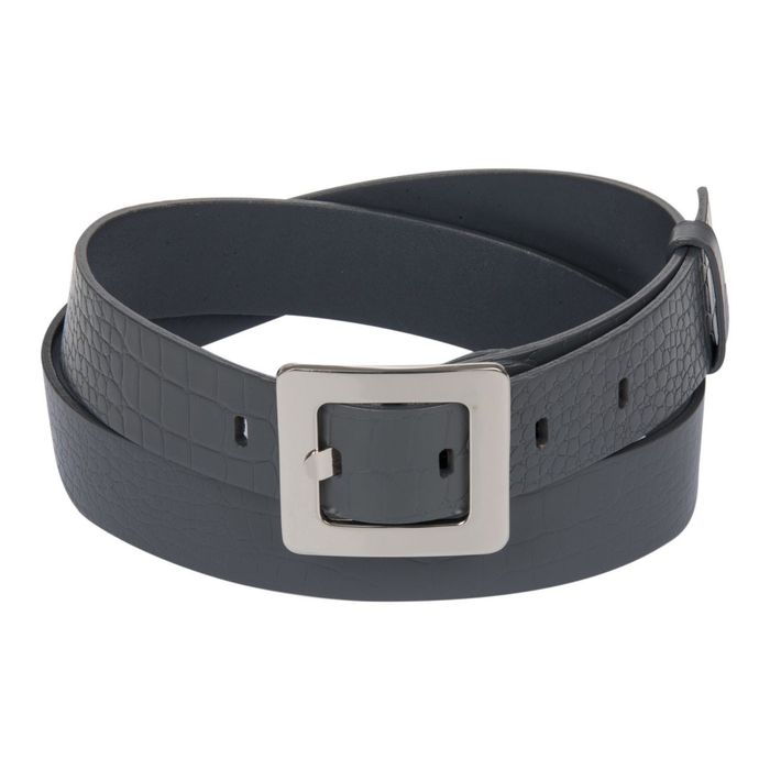 Ремень женский, 4х120х0,3 см, пряжка серебро, цвет тёмно-серый