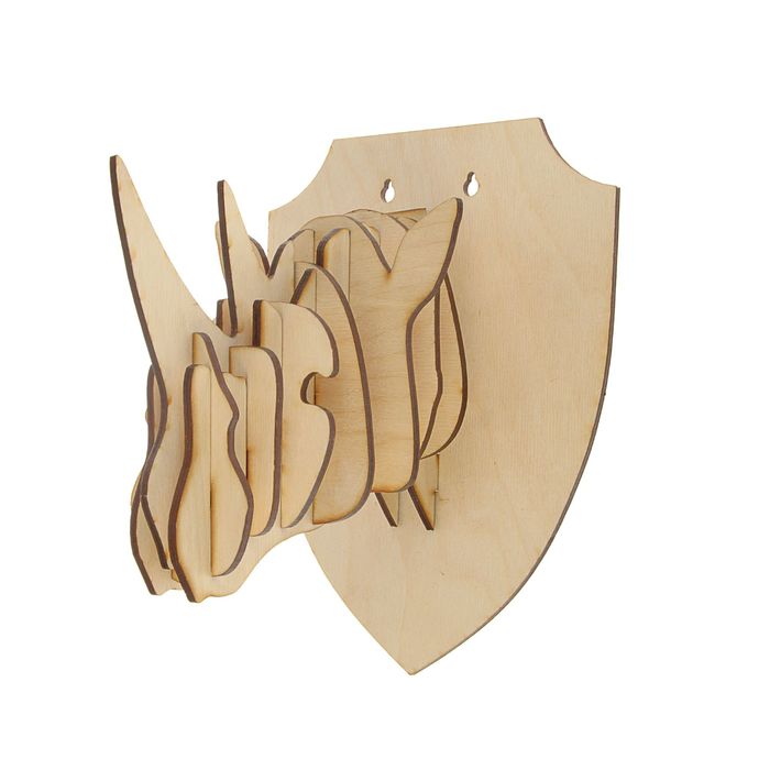 Интерьерная голова "Носорог", фанера