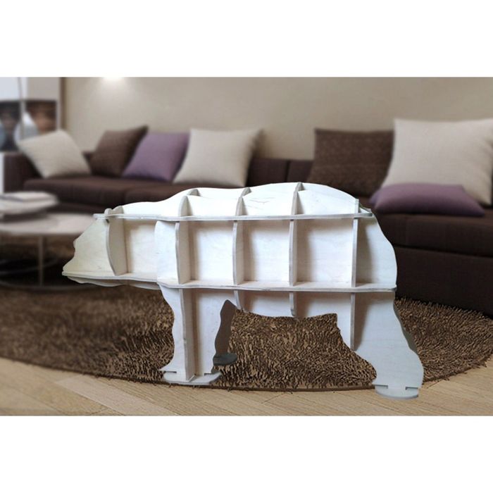 Стол, полка "Северный медведь", фанера