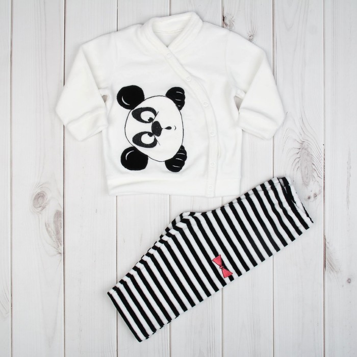 Костюм для девочки "Я панда", рост 74-80 см (24), цвет чёрный/белый
