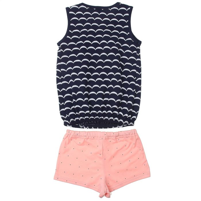 Костюм для девочки, рост 122-128 см (32), цвет персиковый/тёмно-синий