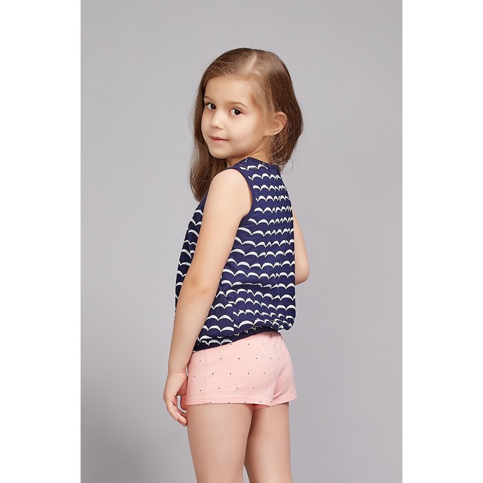 Костюм для девочки, рост 98 см (26), цвет персиковый/тёмно-синий