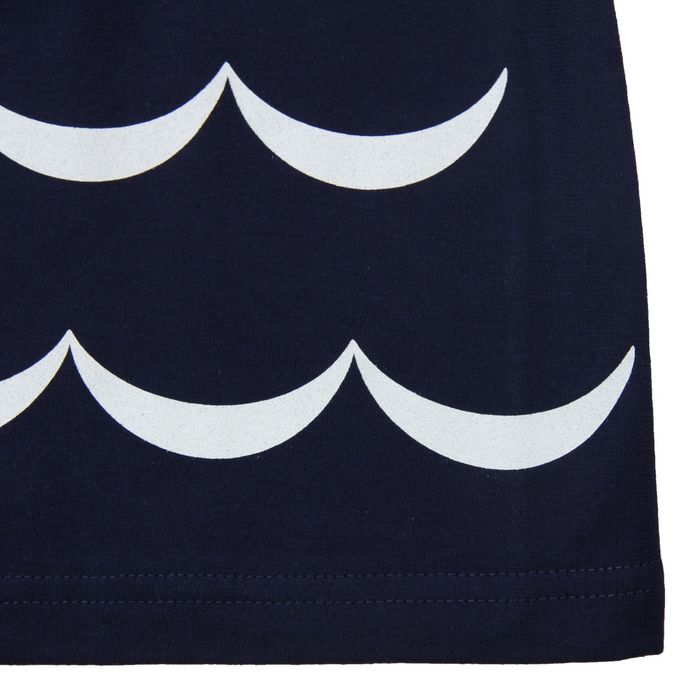 Платье для девочки "Две волны", рост 110-116 см (30), цвет тёмно-синий