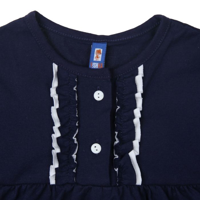 Платье для девочки "Две волны", рост 98 см (26), цвет тёмно-синий