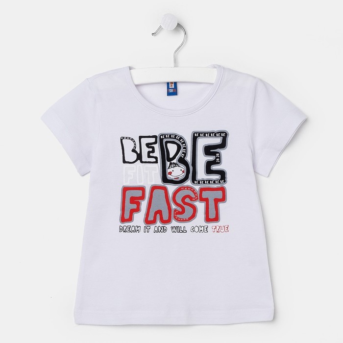 Футболка для девочки "FAST", рост 122-128 см (32), цвет белый