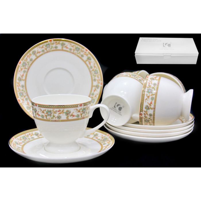 Чайный набор "Мейсенский букет" в подарочной упаковке, 12 предметов