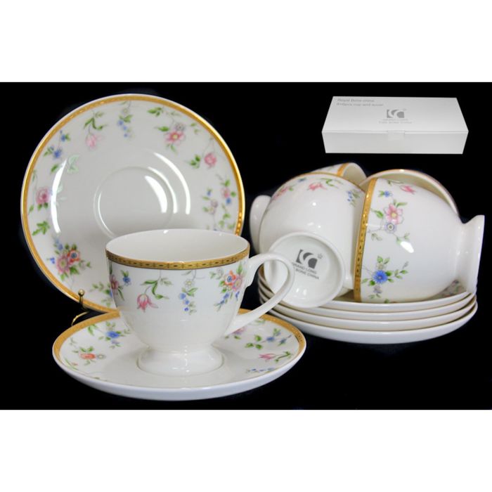 Чайный набор в подарочной упаковке, "Цветочная поляна", 12 предметов