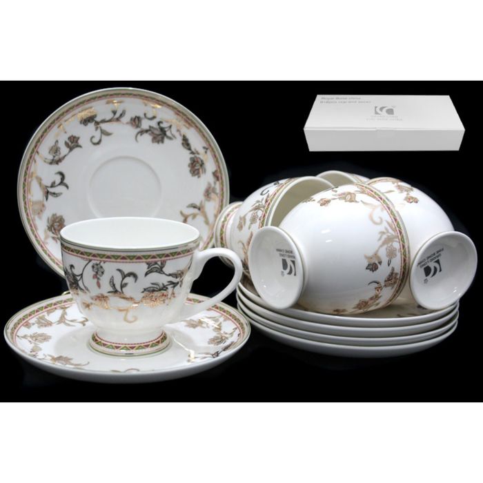 Чайный набор "Золотой цветок" в подарочной упаковке, 12 предметов