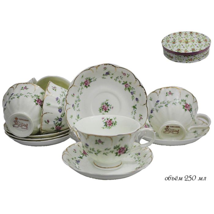 Чайный набор "Розали" в подарочной упаковке, 12 предметов