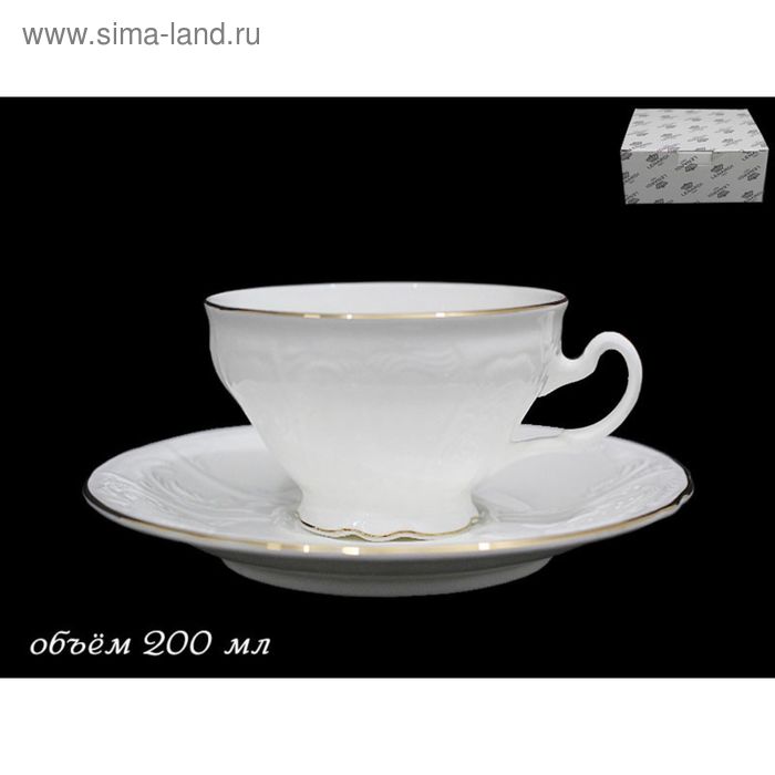 чашка с блюдцем lenardi 290 мл Чашка с блюдцем Lenardi Maria Gold, 200 мл