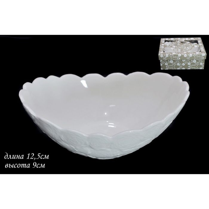 Овальное блюдо "Долина роз" в подарочной упаковке, керамика, 23 см