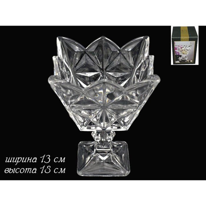 Конфетница на ножке в подарочной упаковке, 13 см