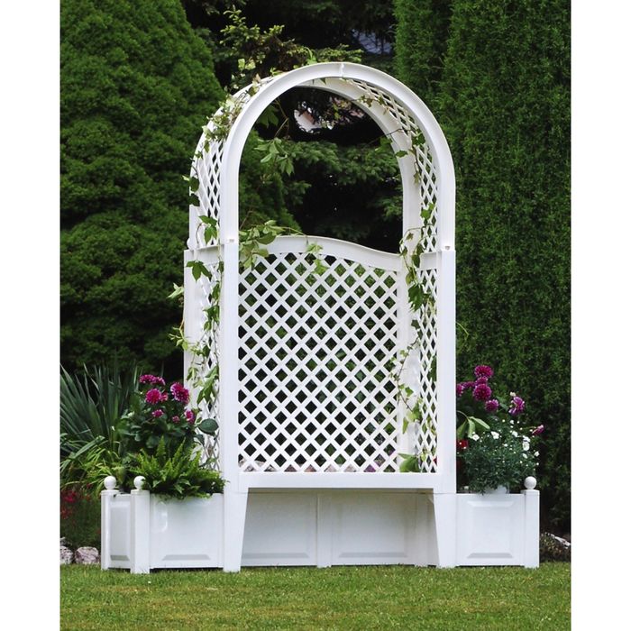 Скамья-шпалера садовая со спинкой 174 х 49 х 207 см, двухместная, разборная, "Амстердам"