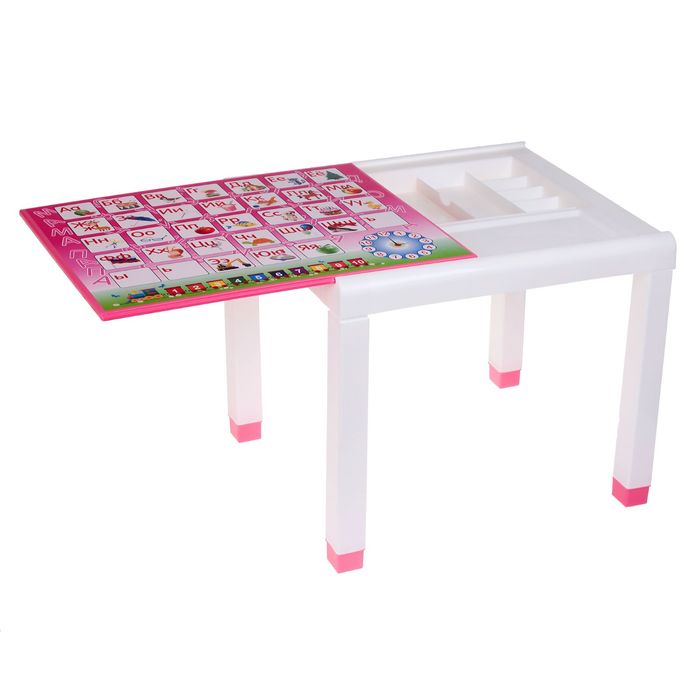 Стол детский с деколем, 600х500х490 мм, цвет розовый