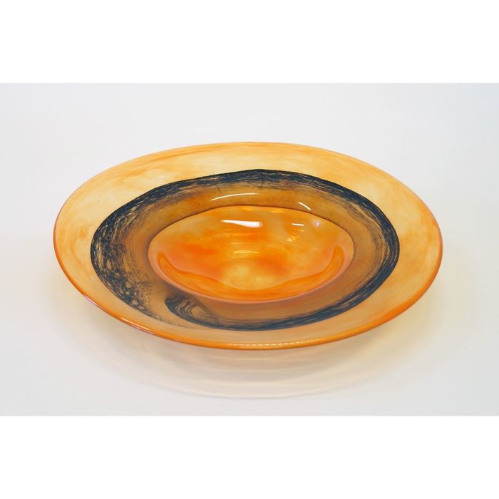 Декоративная гутная ваза "Красница" блюдо