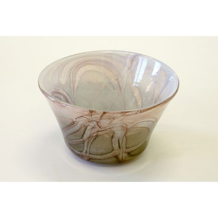 Декоративная гутная ваза "Серебрянка" чаша