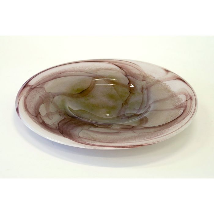 Декоративная гутная ваза "Серебрянка" блюдо