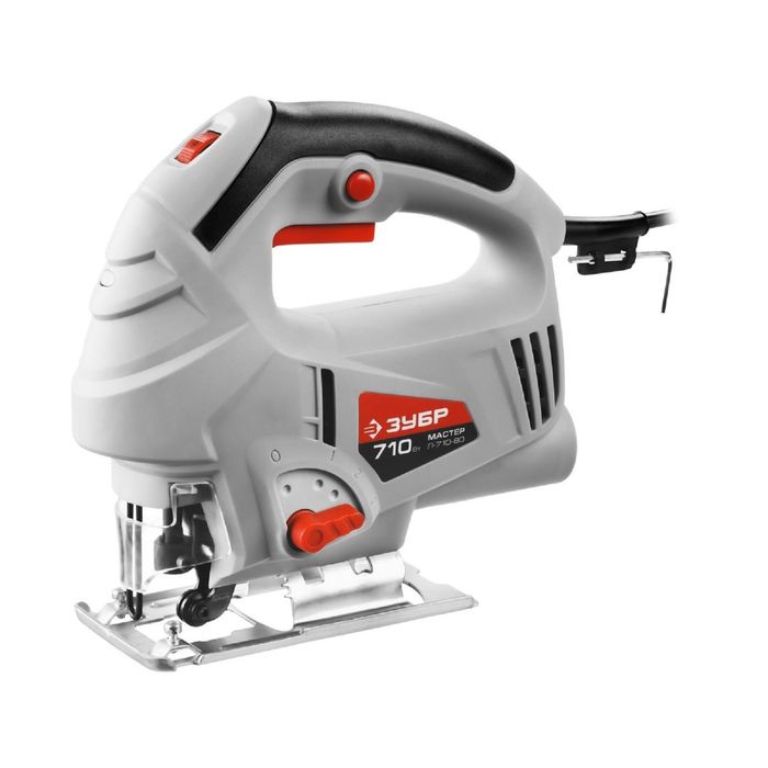 Лобзик "ЗУБР" Л-710-80, 3х поз. маятн. ход, 3000 ход/мин, сталь: 10 мм, дер.: 80 мм, 710 Вт