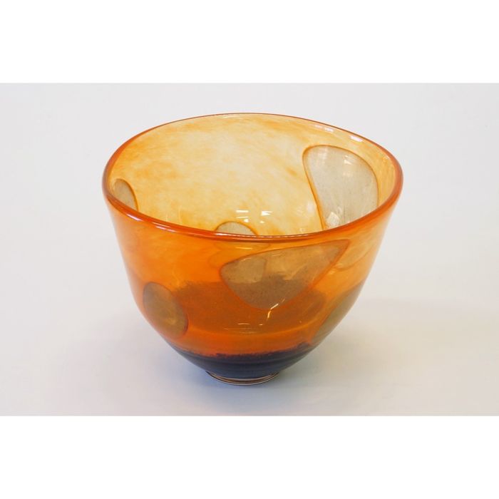 Декоративная гутная ваза "Лайма" чаша