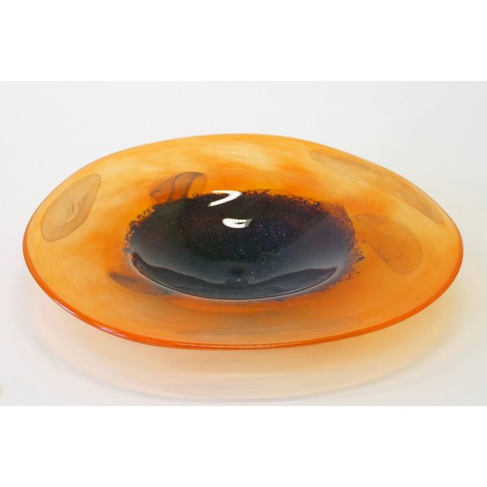 Декоративная гутная ваза "Лайма" блюдо