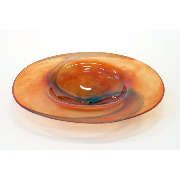 Декоративная гутная ваза "Ларьеган" блюдо