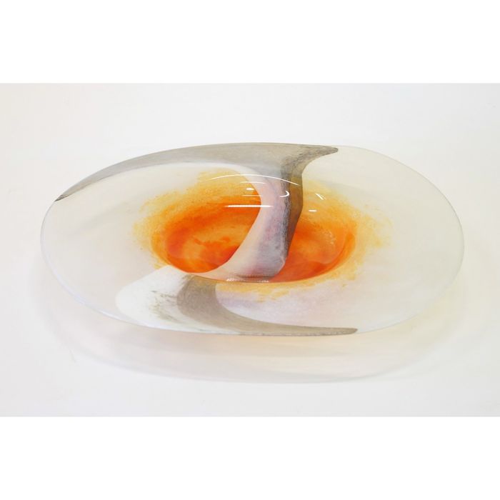 Декоративная гутная ваза "Иргиз" блюдо