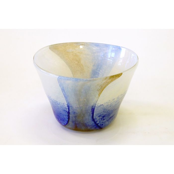 Декоративная гутная ваза "Синеборка" чаша