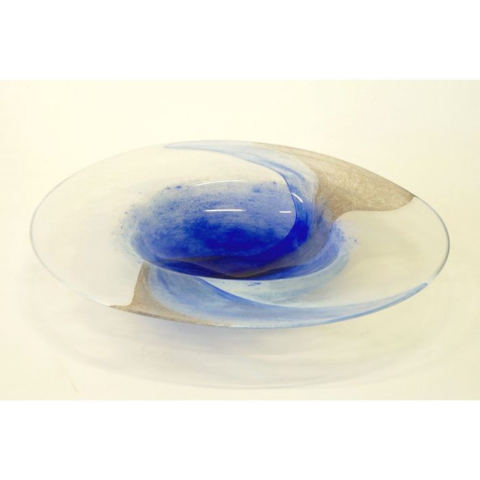 Декоративная гутная ваза "Синеборка" блюдо