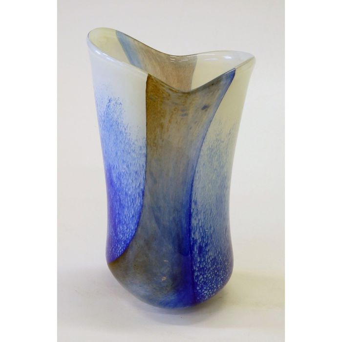 Декоративная гутная ваза "Синеборка" кувшин