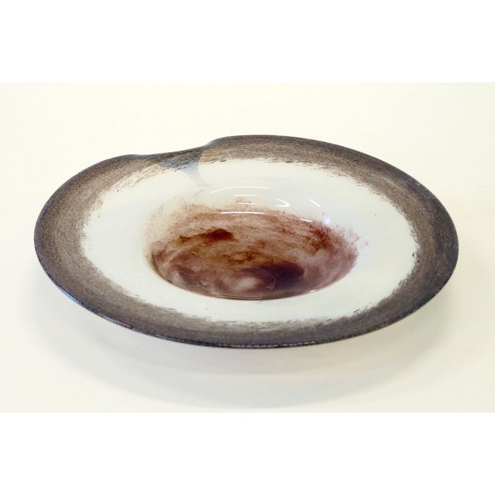 Декоративная гутная ваза "Угрюмка" блюдо