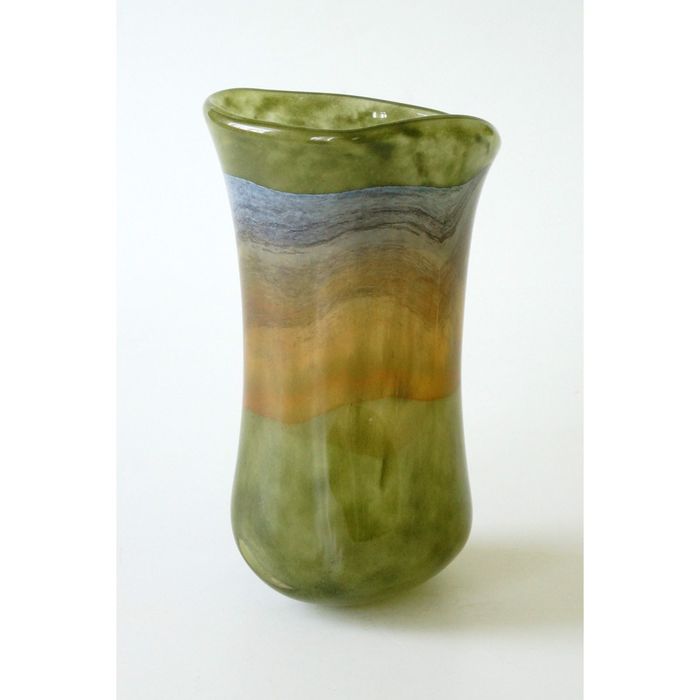 Декоративная гутная ваза "Травяна"